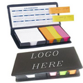 Leather Cover Memo Calendar Self Sticky Note Pads / Book & Flag Sets